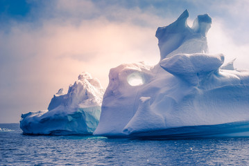Greenland : amazing iceberg on the sea, we can still see this before complete climate change - obrazy, fototapety, plakaty