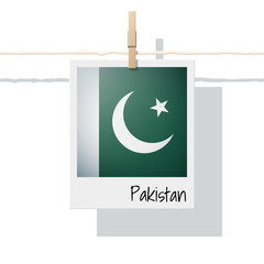 Asian country flag collection with photo of Pakistan flag , vector , illustration