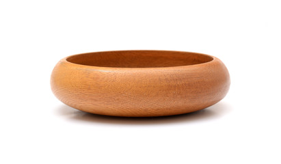 Wood Bowl Closeup Isolated on white background