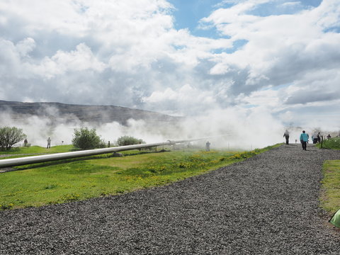 Deildartunguhver - Einheit hei&szlig;er Quellen im Reykholtsdalur
