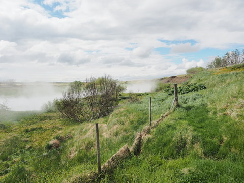 Deildartunguhver - Einheit hei&szlig;er Quellen im Reykholtsdalur
