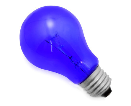 bulb, light, blue, white, isolated, background, concept, color, innovation, design, art, symbol, lamp, bright, object, technology, glass, creative, equipment, reflection, power, energy, idea, science,