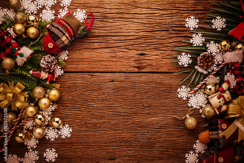 christmas and newyear concept with arrange of decorating items on wooden top with free copy space - Free Christmas Images To Copy christmas and newyear concept with arrange of decorating items on wooden top with free copy space - Free Christmas Images To Copy