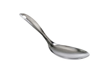 Stainless ladle / Old stainless ladle on white background.