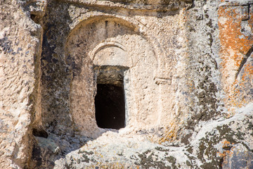view to the church window in the Phrygian Valley