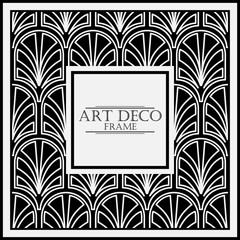 Vintage retro frame in Art Deco style. Template for design. Vector illustration.