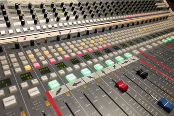 Obraz premium table de mixage audio