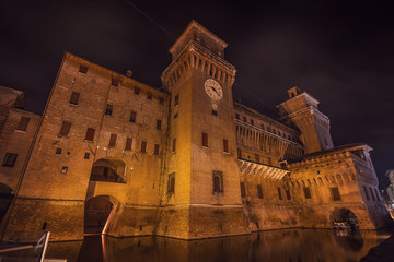 Fototapeta premium Estense Castle of Renaissance town of Ferrara, Italy