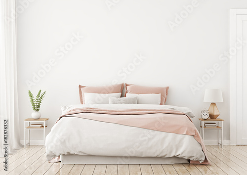 Light Cute And Cozy Home Bedroom Interior With Unmade Bed