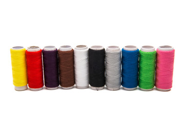 colored sewing thread isolated