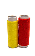 colored sewing thread isolated