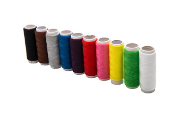 colored sewing thread isolated