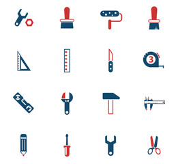 work tools color icon set