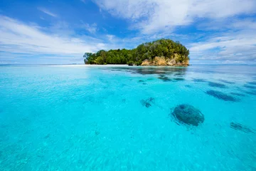 Papier Peint photo Lavable Turquoise Île tropicale à Raja Ampat