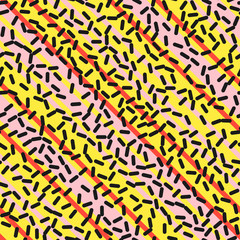 Retro Seamless Pattern in Memphis Style Design