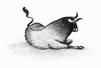 Suiting Bull, bull market, silhouette