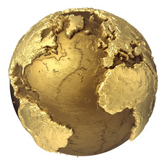 Gold Globe Atlantic Ocean.
