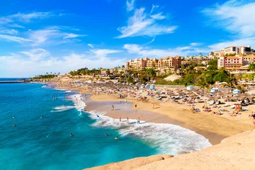 Wall murals Canary Islands El Duque beach in Tenerife, famous Adeje coast on Canary island in summertime Spain