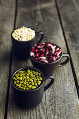 Green mung beans, red beans and couscous