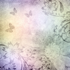 Old paper with floral pattern