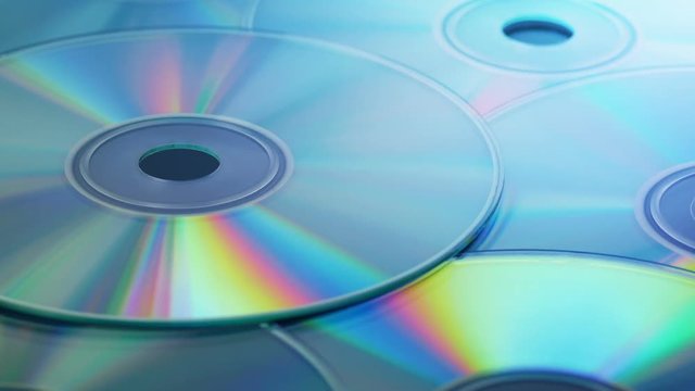 CDs In Colorful Flashing Light
