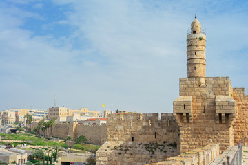 Obraz premium Tower of David in the old city of Jerusalem, Israel