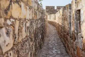 Fotobehang The walls surrounding the Old City of Jerusalem, ramparts walk along the top of the stone walls © Stanislav Samoylik