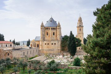 Fototapeta na wymiar Armenian cemetery by St. James Cathedral Church in Jerusalem, Israel