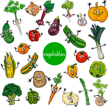 cartoon vegetables characters collection