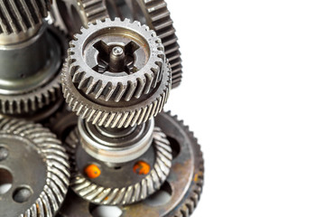 Old Rusty Gears isolated on white