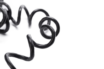 black wire isolated on a white background