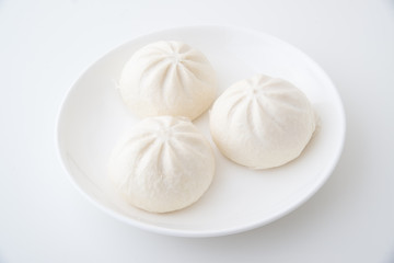 isolated steamed chinese pork bun