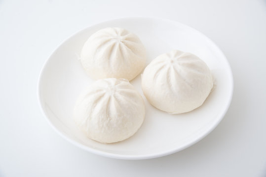 Isolated Steamed Chinese Pork Bun