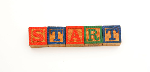 Start up Idea concept with blocks on white background