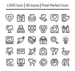 Fototapeta premium love line icon,editable stroke,pixel perfect icon