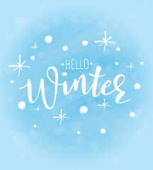 'Hello Winter' vector poster template