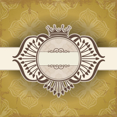 Vintage frame with crown