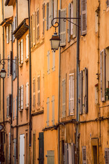 Fototapeta na wymiar Provence typical city Aix en Provence with old house facade
