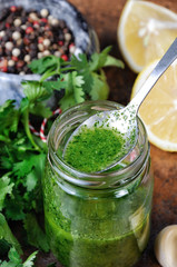 Green sauce, seasoning for salad