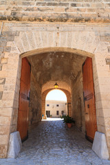 Fototapeta na wymiar San Carlos historical military museum entrance gate, Palma Mallorca.