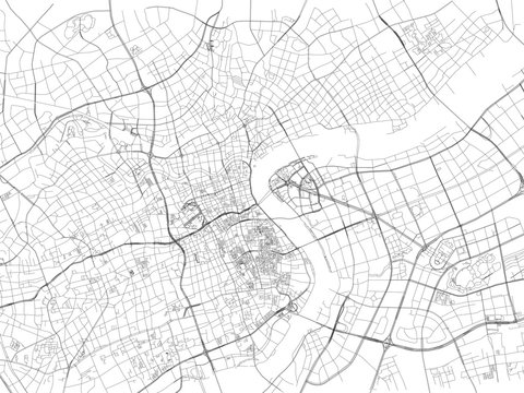 Strade di Shanghai, mappa della città, Cina, strade