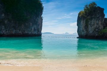 Thailand, view from the beach to the bay of Hong Island