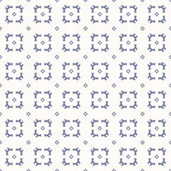 Vector geometric seamless pattern in trendy colors, white and blue serenity