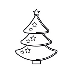 Christmas tree, line icon on a white background.
