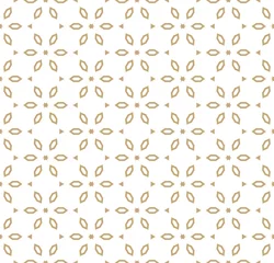 Behang Vector geometric gold and white seamless pattern in Japanese style. Ornamental texture with linear floral shapes. Design for decor, prints, textile, fabric Floral ornament. Kumiko pattern. © Olgastocker