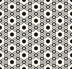 Simple geometric seamless pattern with big and small hexagons in hexagonal grid