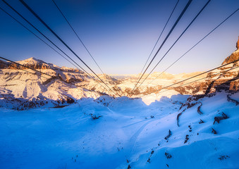 Mountains covered with fresh snow