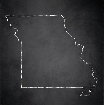 Missouri Map Blackboard Chalkboard Vector