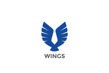 Eagle Bird Wings abstract silhouette Logo design vector