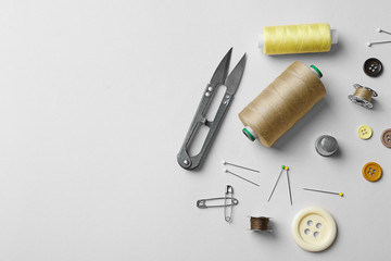 Accessories for tailoring on white table